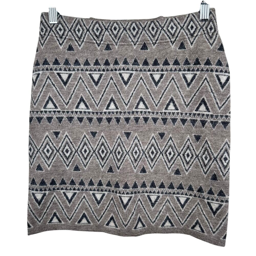 Toad & Co Diamond Sweater Skirt Boiled Wool Mini Brown XS Aztec Outdoor Active
